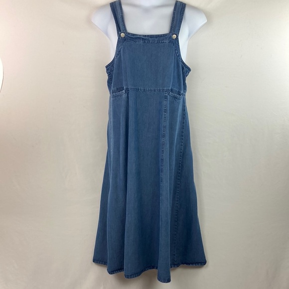 Vintage Dresses & Skirts - Vintage Jumper Dress Tencel Lyocell Denim 14p
